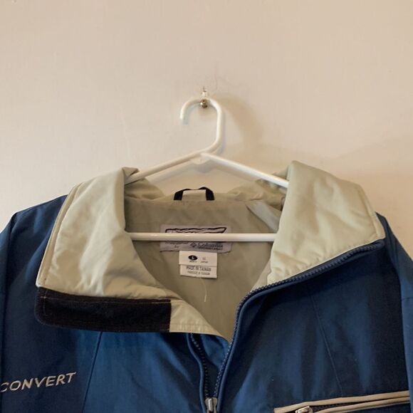 CONVERT/COLUMBIA JACKET Mens Size L Blue and tan Zip front NWT - Picture 3 of 12